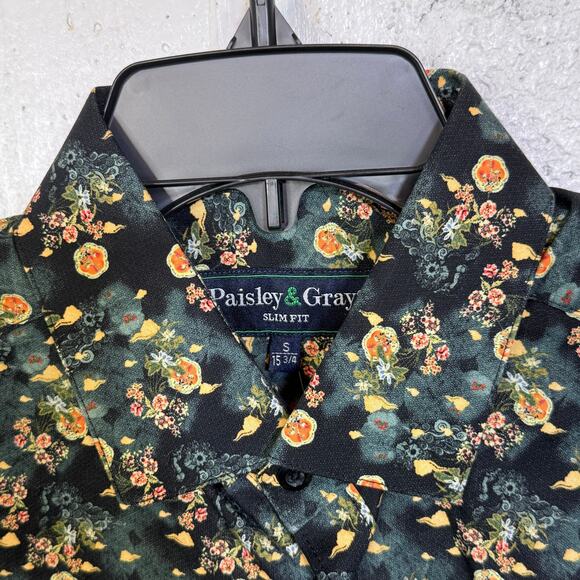 Paisley & Gray Men's Samuel Slim-Fit Floral Button-Down Shirt Garden night S $95 - Picture 4 of 7